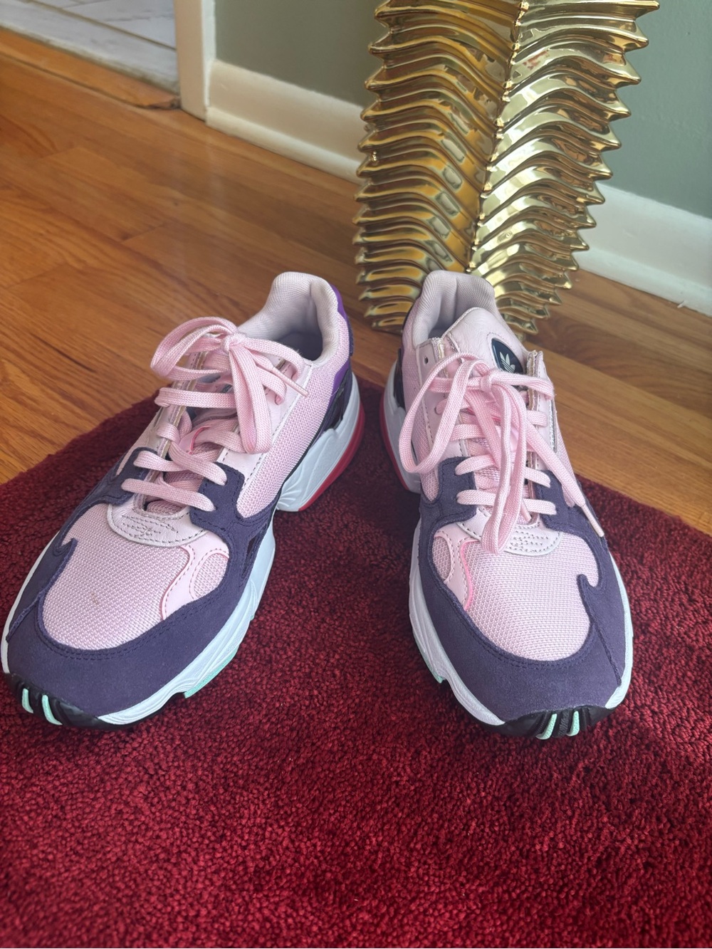 adidas Pink and Purple Women's Chunky Retro Runner Sneakers